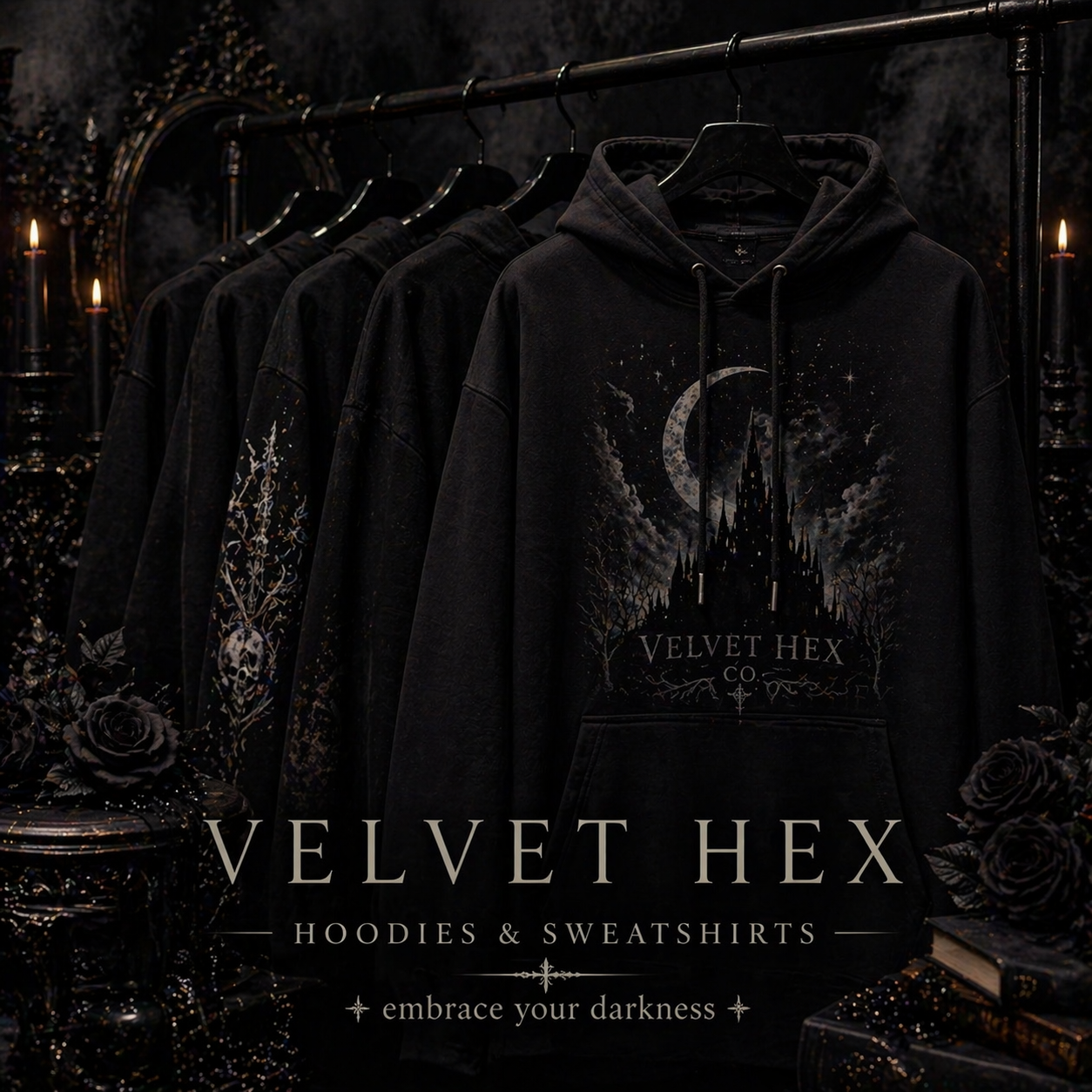 Velvet Hex Hoodies & Sweatshirts